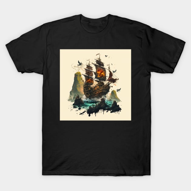 Pirate Ship - the goonies T-Shirt by Buff Geeks Art
